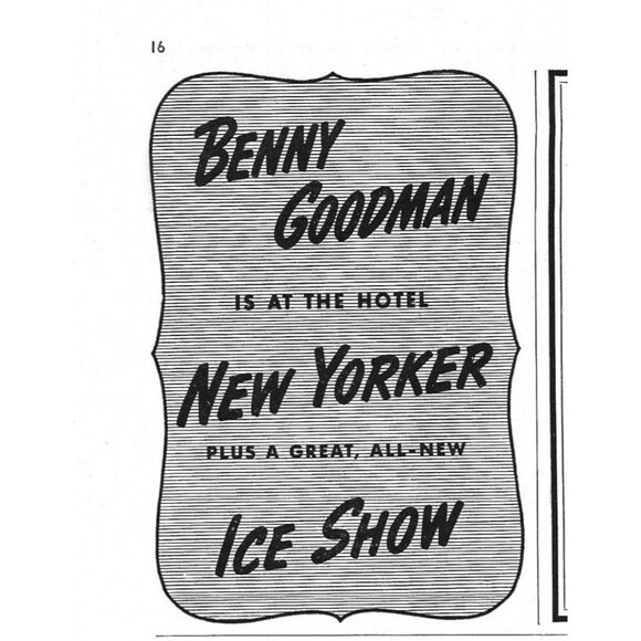 Benny Goodman Hotel New Yorker Ice Show NYC 1940s Vintage Print Ad - Picture 1 of 4
